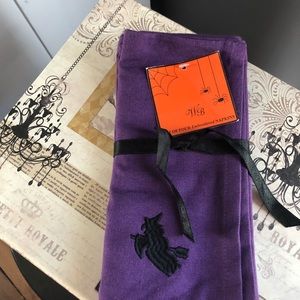 Purple Embroidered Witch Napkins - Set of 4